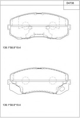 ASIMCO KD4738 Brake Pad Set, disc brake